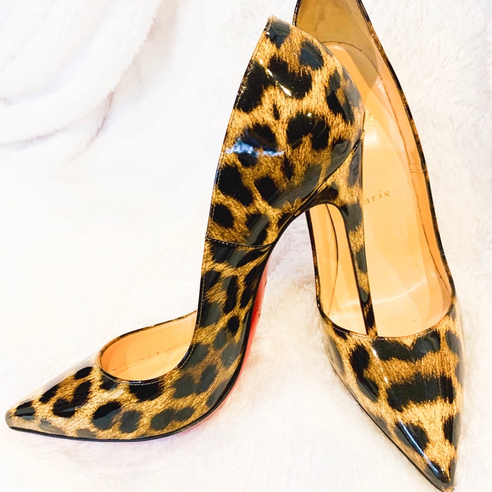 Christian Louboutin So Kate Leopard Patent Pumps